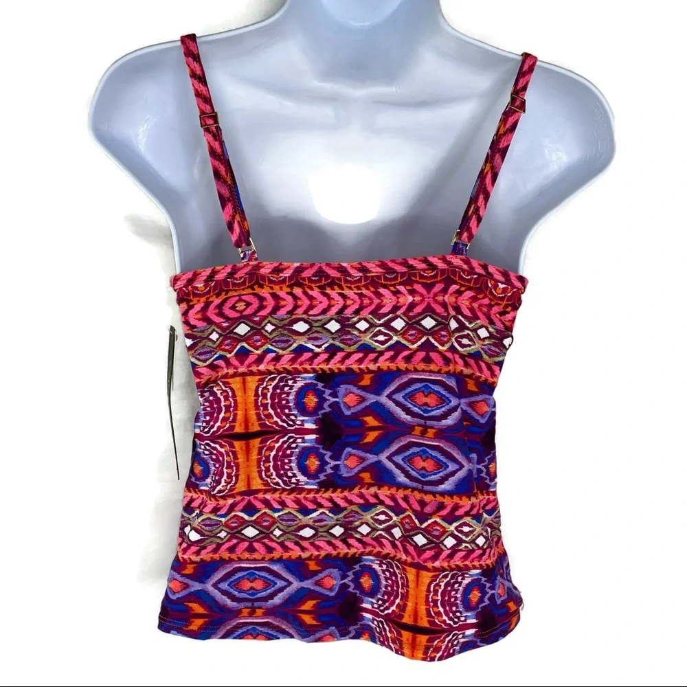 La Blanca Watercolor Tribal Tankini size 8